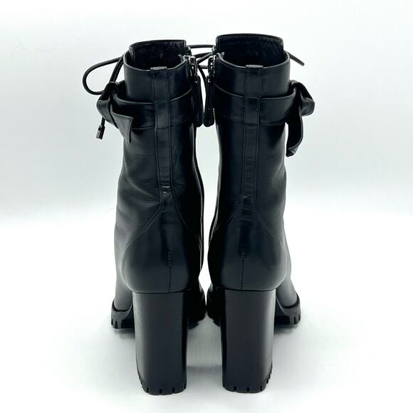 Like New Alexandre Birman Black Evelyn Boot Lace-up High Heel Waterproof Size 36 - Picture 5 of 10